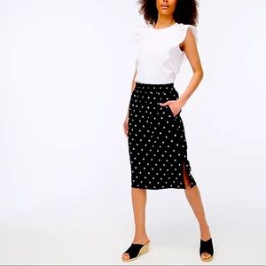 Cute J Crew polka dot midi skirt, sz S, NWT